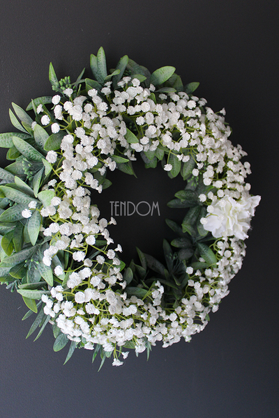 wianek dekoracyjny Biel Ślubna, śr.42cm