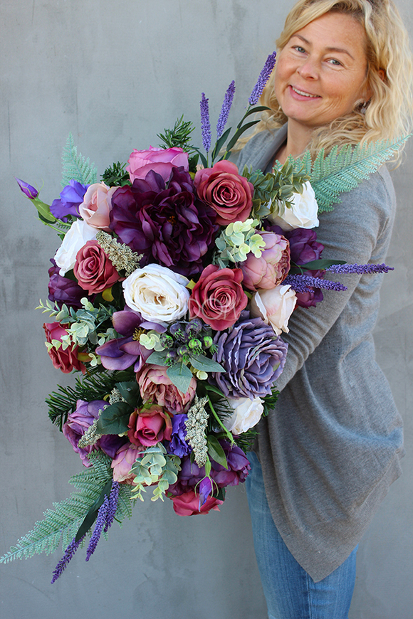 Leokadia dekoracja / wiązanka nagrobna, dł.62cm