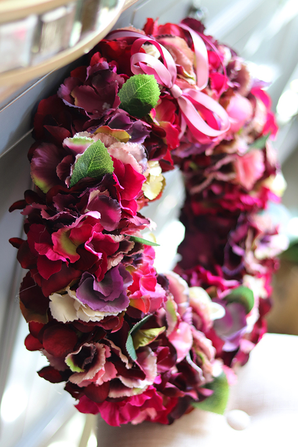 Energia Jesieni, barwny wianek z hortensji, śr.35cm