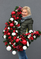 bogata girlanda Karminowa, dekoracja na stół kominek balustradę, dł.150cm