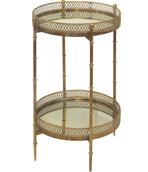 Rakshanda, lustrzany stolik z ażurowym wykończeniem, wym.66x40x40cm