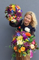 komplet jesiennych dekoracji nagrobnych, Ksymena, wianek+bukiet 