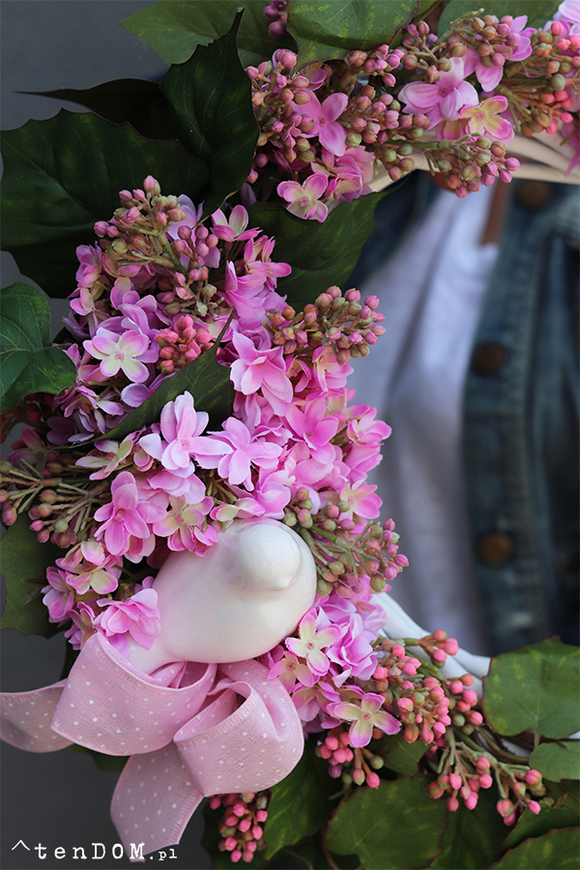 uroczy wianek z bzu, Wiosenna Melodia, śr.35cm 