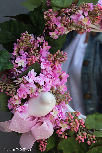 uroczy wianek z bzu, Wiosenna Melodia, śr.35cm 