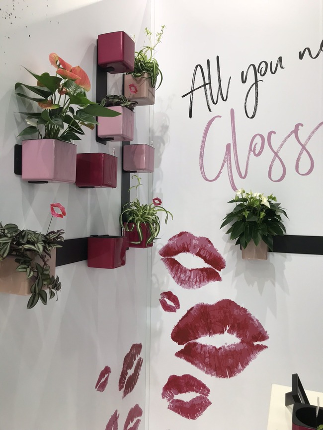 Home Kit Glossy, donice ścienne z nawadnianiem, czerwone, wym.14x48x15cm