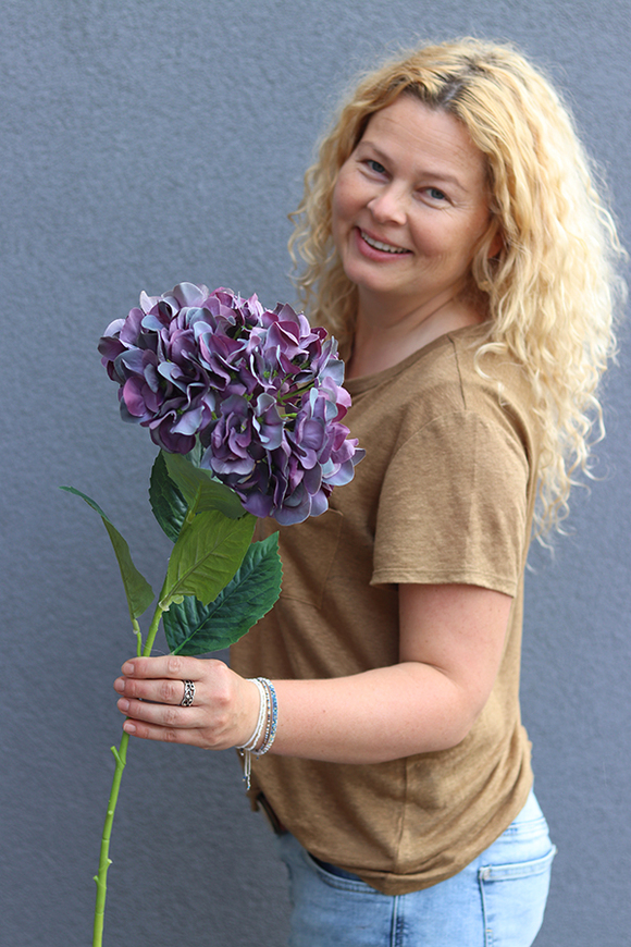 gałązka / sztuczna Hortensja Violett, fioletowa, dł.52cm, 1szt. 
