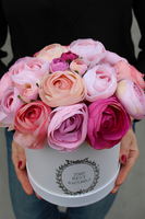 kompozycja kwiatowa / bukiet Flowerbox Silk wys.25cm