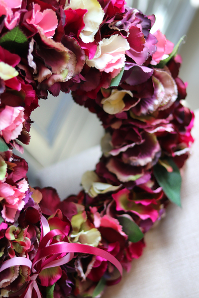 Energia Jesieni, barwny wianek z hortensji, śr.35cm