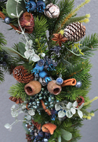 girlanda & wianek Natural Blue, komplet dekoracji świątecznych, śr.40cm/dł.180cm