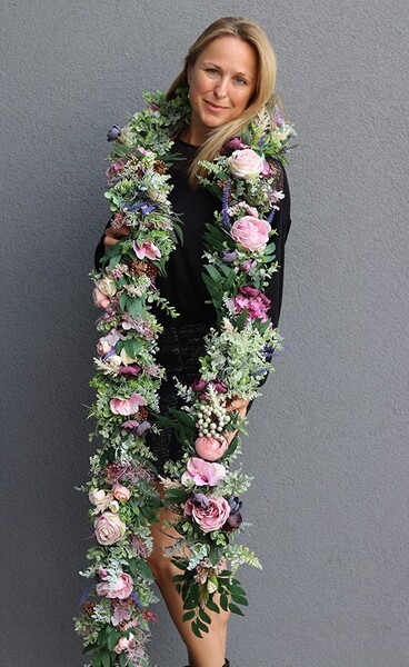 delikatna girlanda kwiatowa, Moko Fiolettina Small, dł.300cm 