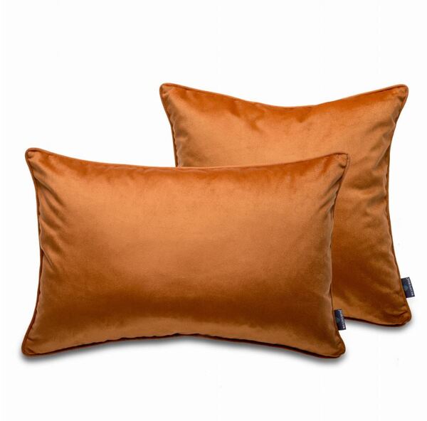 poduszka dekoracyjna welurowa, Velvetia, rudy pomarańcz, wym.40x60cm
