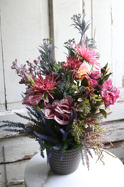 jesienna fioletowo - różowa kompozycja Moko Lamela, wym.52x34cm 