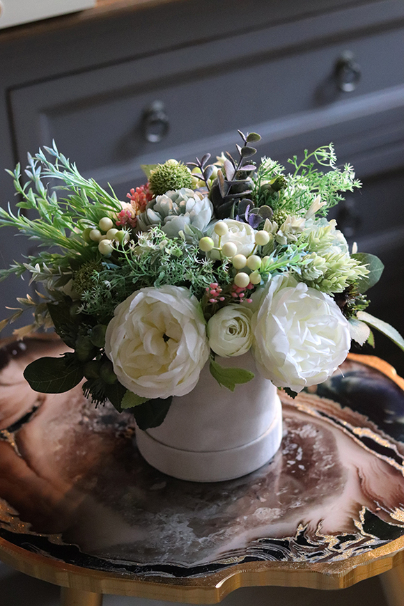 Fenicja, welurowy flowerbox, wys.32cm