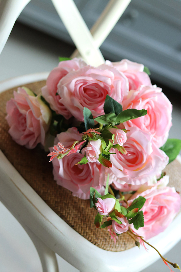 bukiet sztucznej róży, Lucila Pink, dł.50cm