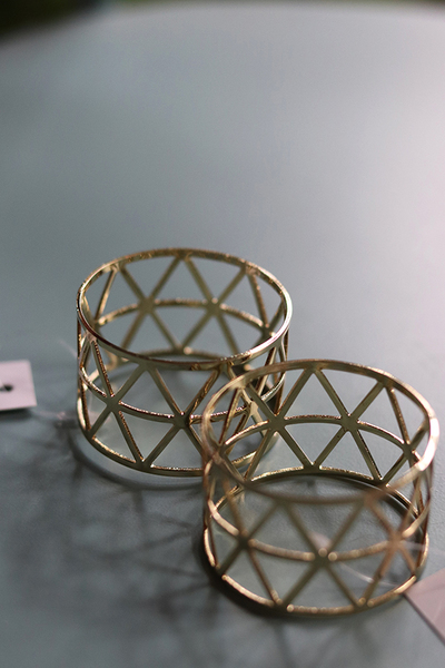 aluminiowe obrączki na serwetki, Designo Gold, 2szt.