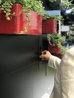 Home Kit Glossy, donice ścienne z nawadnianiem, czerwone, wym.14x48x15cm