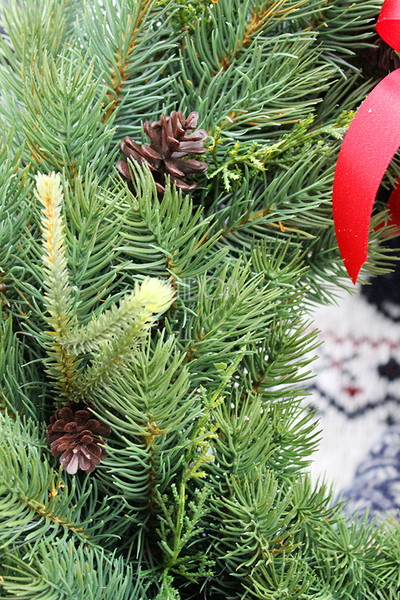 Choinkowy wianek / stroik dekoracyjny, śr.47cm