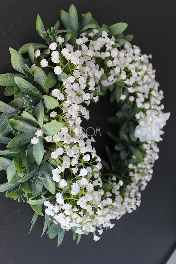 wianek dekoracyjny Biel Ślubna, śr.42cm