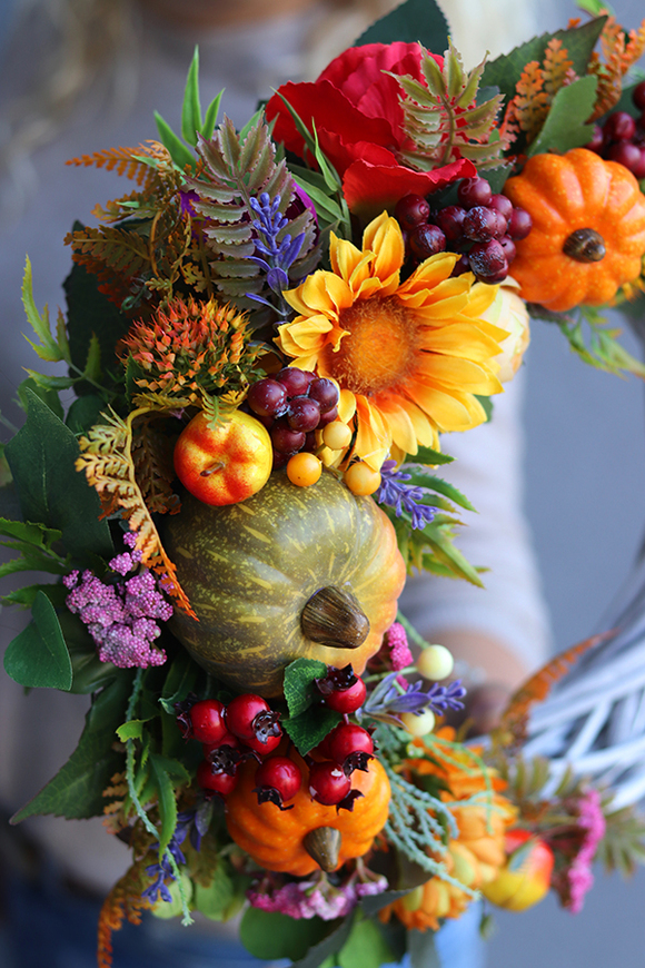 jesienny wianek z owocami, Zorza, śr.35cm 