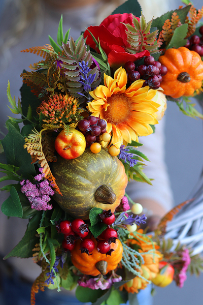 jesienny wianek z owocami, Zorza, śr.35cm 