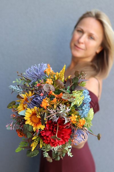 jesienna kompozycja kwiatowa, Kreolla, wys.33cm 