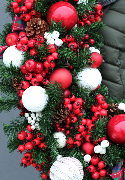 bogata girlanda Karminowa, dekoracja na stół kominek balustradę, dł.150cm