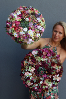 Jesienne Hortensje 3, barwny wianek na drzwi, śr.40cm 