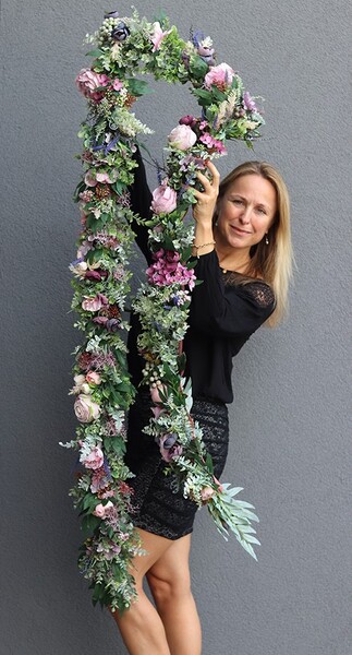 delikatna girlanda kwiatowa, Moko Fiolettina Small, dł.300cm