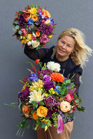 komplet jesiennych dekoracji nagrobnych, Ksymena, wianek+bukiet 