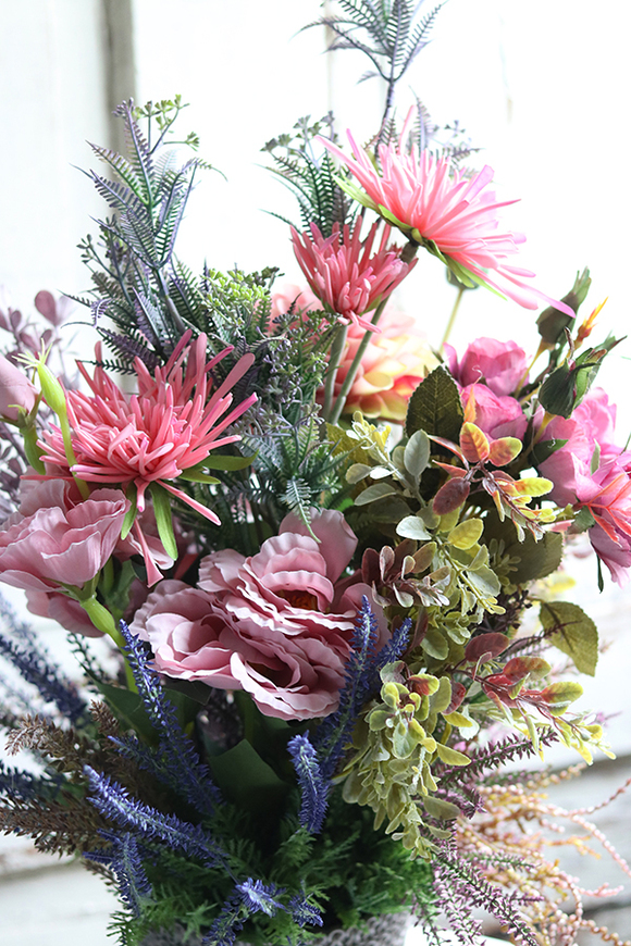 jesienna fioletowo - różowa kompozycja Moko Lamela, wym.52x34cm 