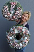 świąteczny wianek, Pudrovy Renifer, śr.40cm