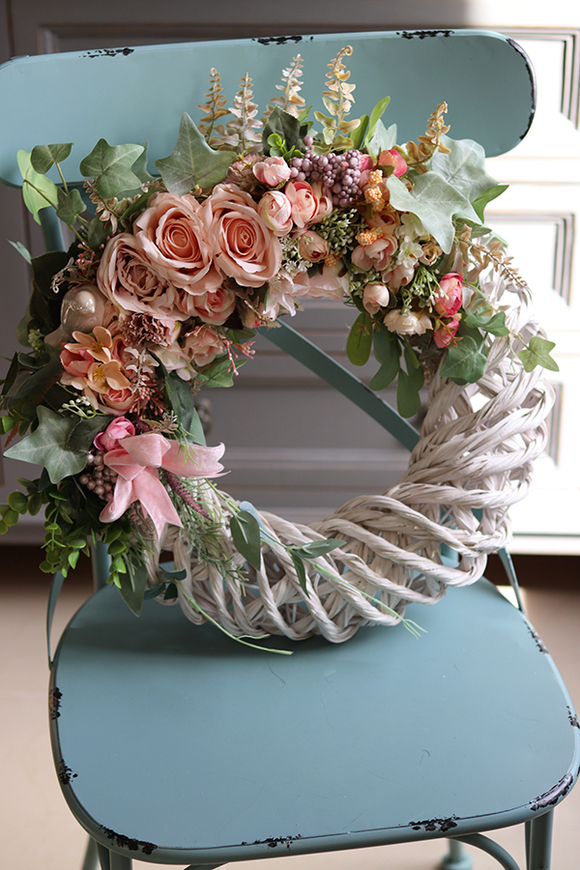 atrakcyjny wiosenny wianek, Pastellova, śr.45cm