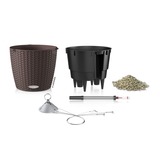 Nido Cottage, wisząca donica z nawadnianiem, brązowa, wym.23x27cm