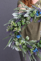 atrakcyjny kwiatowy wianek z lawendą, Felisa, śr.43cm 