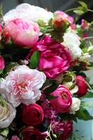 Walia, kompozycja jednostronna z peoniami, dł.60cm 