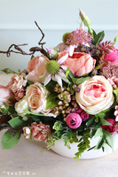 Abella New kompozycja kwiatowa w białej misie, wym.38x50cm