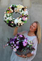 atrakcyjny gęsty wianek Caryca Katarzyna Indigo, śr.52cm  