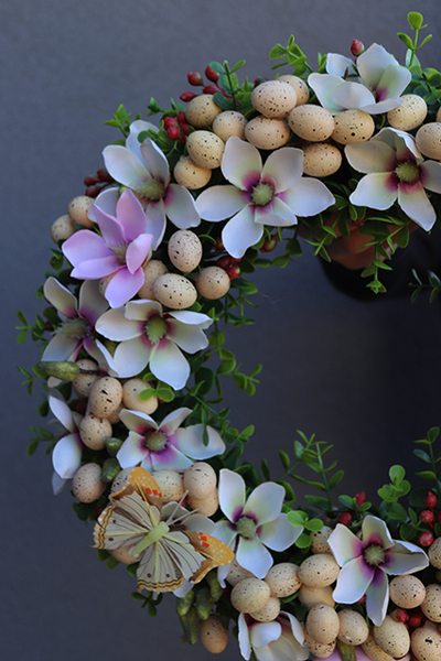 Magia Wielkanocy, dekoracyjny wianek na drzwi / stroik na stół, śr.38cm