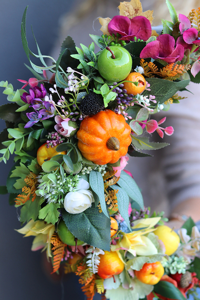 jesienny wianek z owocami, Morena, śr.37cm 