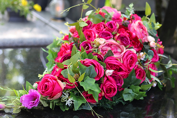 kompozycja / wiązanka nagrobna Tranquilla Amarant, dł.65cm