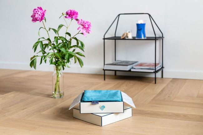 poduszka dekoracyjna welurowa, Velvetia, niebieski, wym.40x60cm 