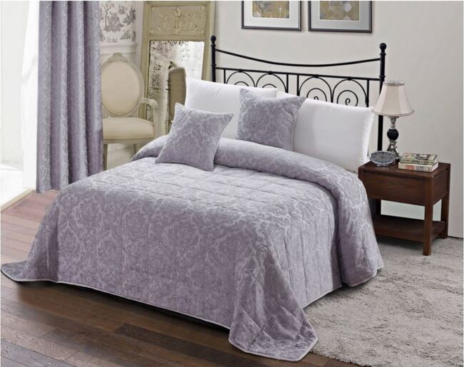 dekoracyjna narzuta Gracja Grey 240x220cm + 2 poszewki 45x45cm