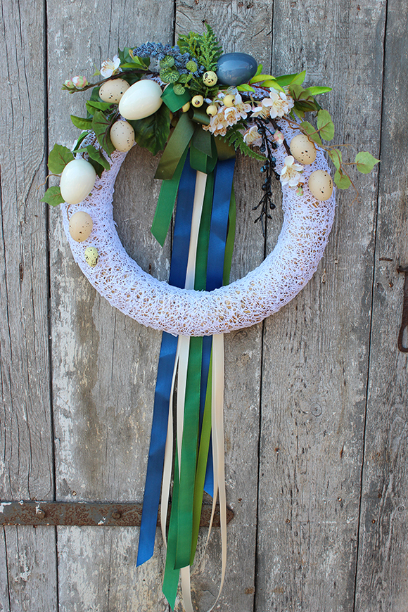dekoracyjny wianek wielkanocny Koronkowy Extra, śr.40cm
