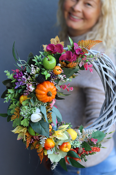 jesienny wianek z owocami, Morena, śr.37cm 