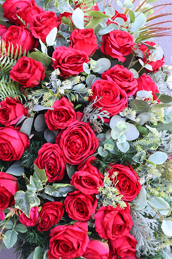 wiązanka nagrobna, Czerwona Luiza, dł.130cm 