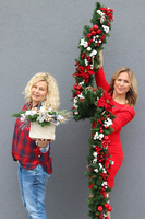 świąteczna girlanda White&Red, dekoracja na stół kominek balustradę, dł. 3m 