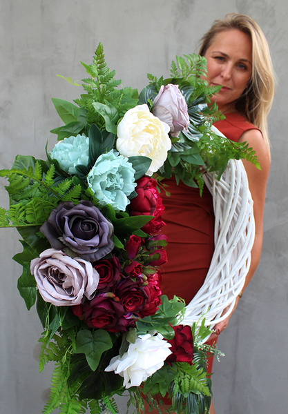 Martha, wypożyczenie kompozycji kwiatowej / wianka, śr.80cm