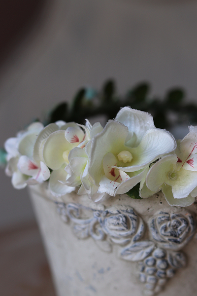 Alexia, komunijny wianek na głowę z orchideą, rozmiar uniwersalny