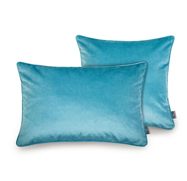 poduszka dekoracyjna welurowa, Velvetia, niebieski, wym.40x60cm 