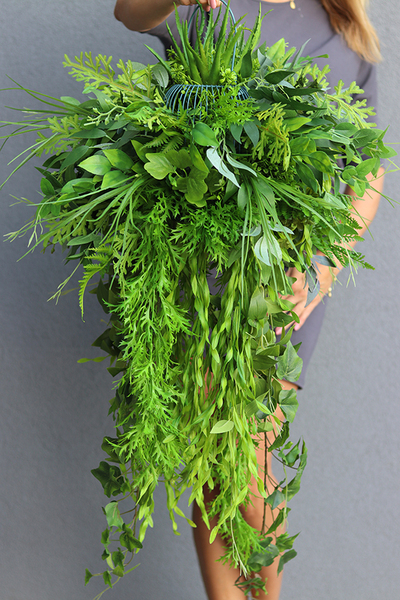 Firesa, zielona kompozycja wisząca, wys.90cm  